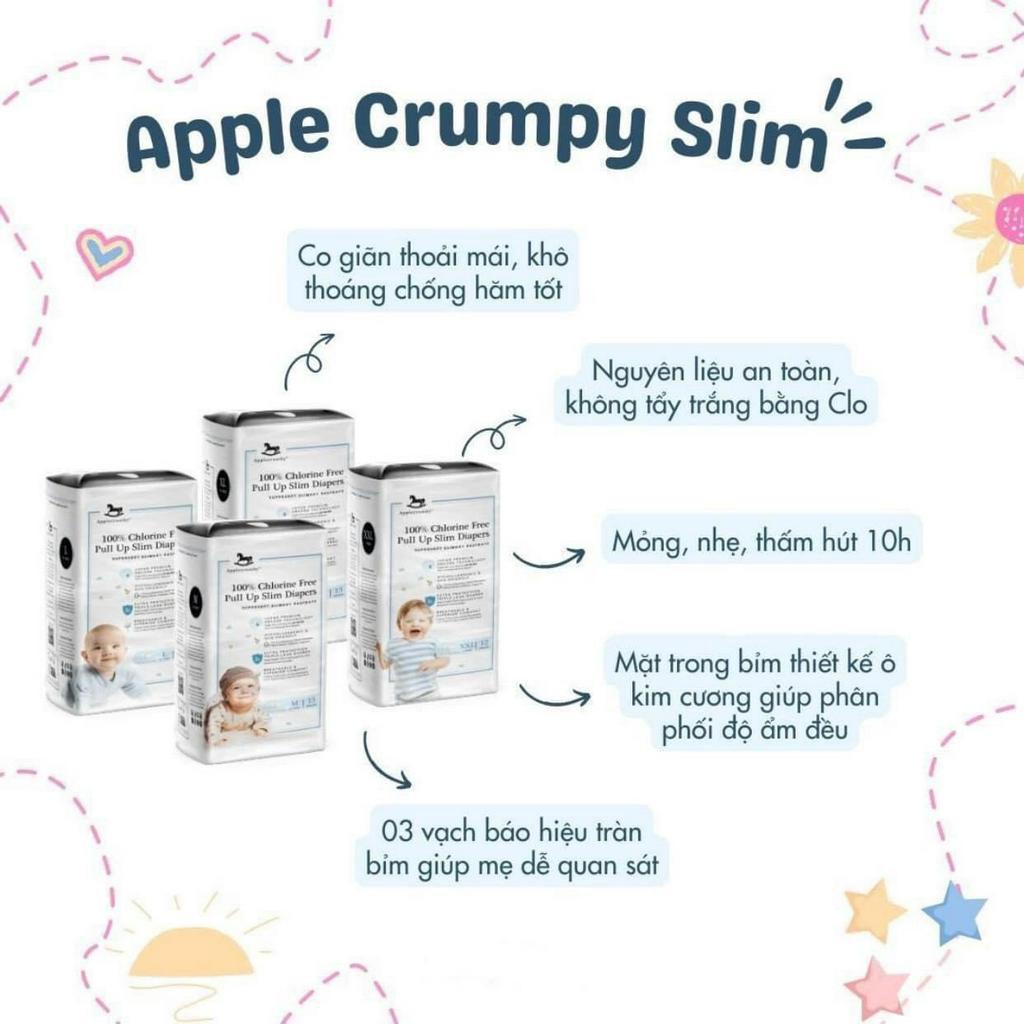 Bỉm APPLECRUMBY slim CHÍNH HÃNG xuất xứ Malaysia tã dán M15/L14 bỉm quần M15/L14/XL13/XXL12