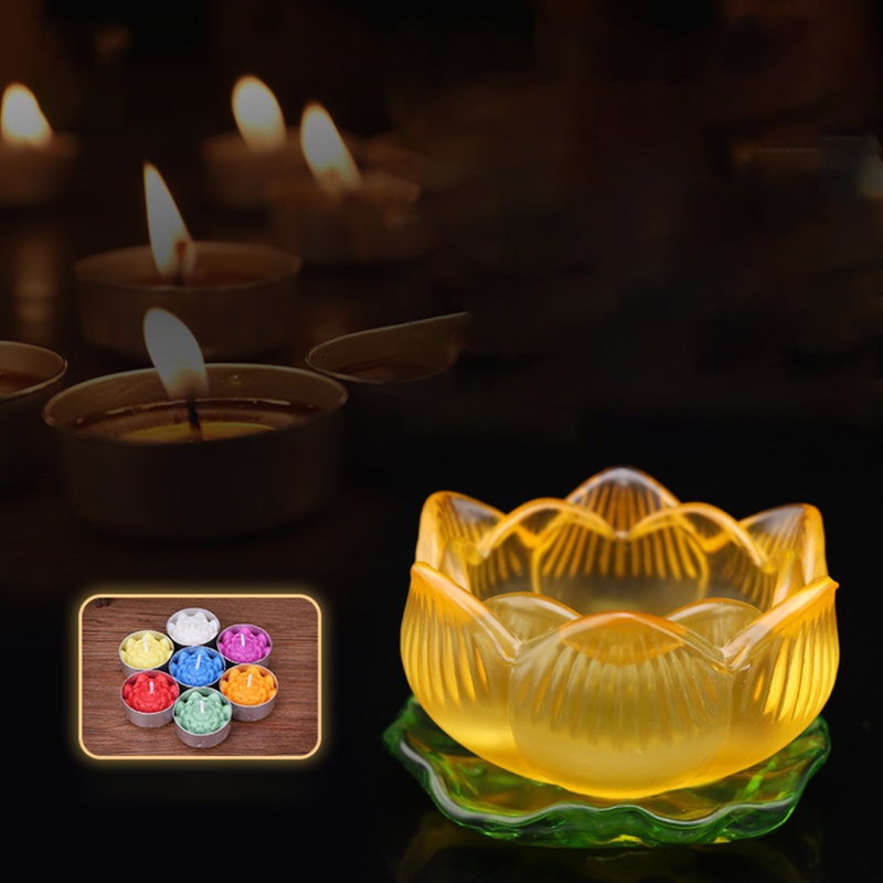 2 Giá Đỡ Nến Hình Lá Sen Nhiều Màu Trang Trí Bàn Khách Sạn