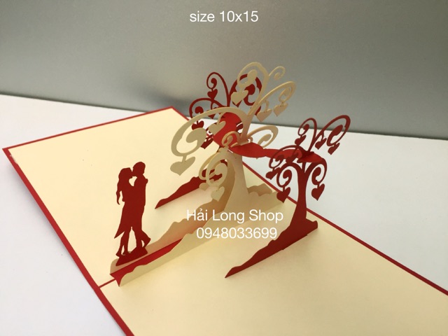 Cặp Đôi 7 ( cây trái tim )- Love - Thiệp 3D | BigBuy360 - bigbuy360.vn