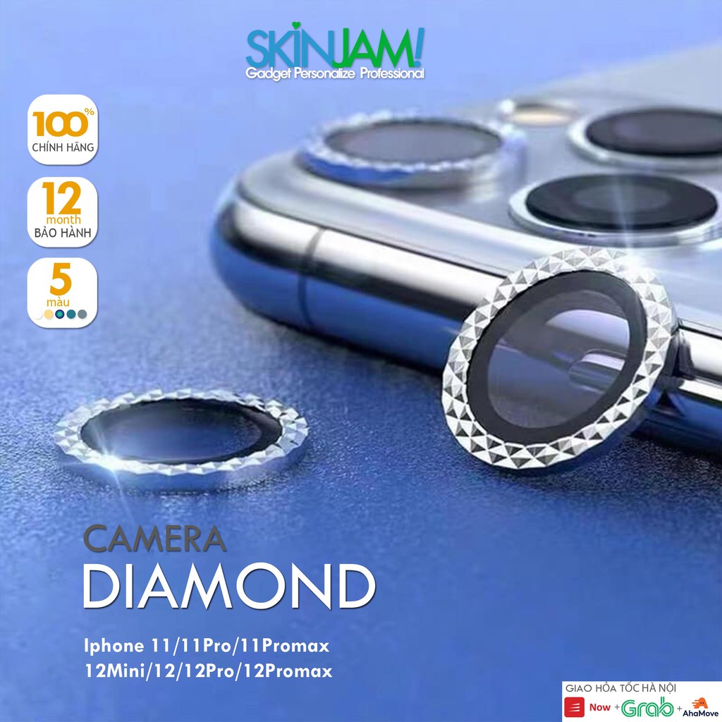Kính Cường Lực Camera Lens New 3D Skinjam Diamond iP 12 Pro Max Siêu Hot 2021