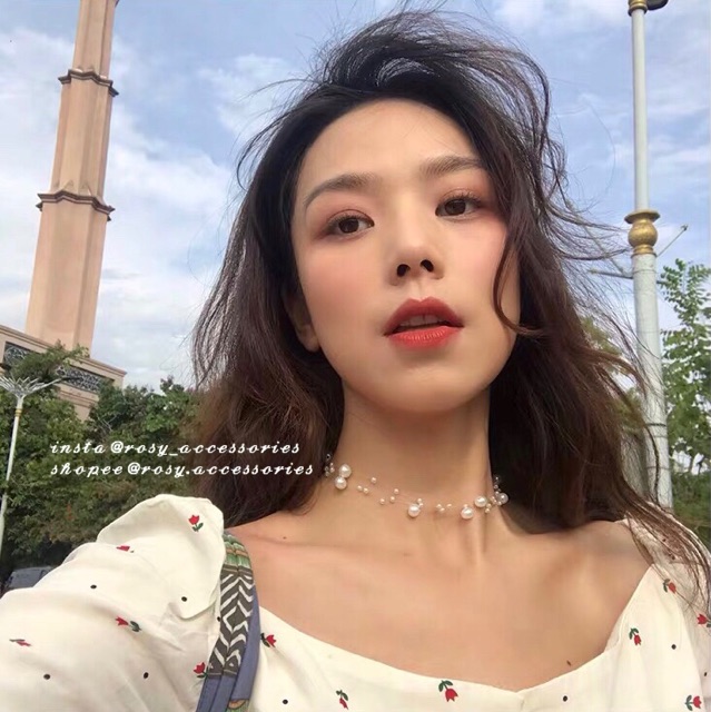 ROSY - DÂY CHUYỀN CHOKER NGỌC TRAI GIẢ BÁNH BÈO