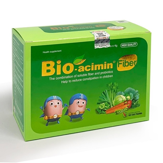 Bioacimin FIBER giảm táo bón cho trẻ hộp 30 gói (bio acimin)