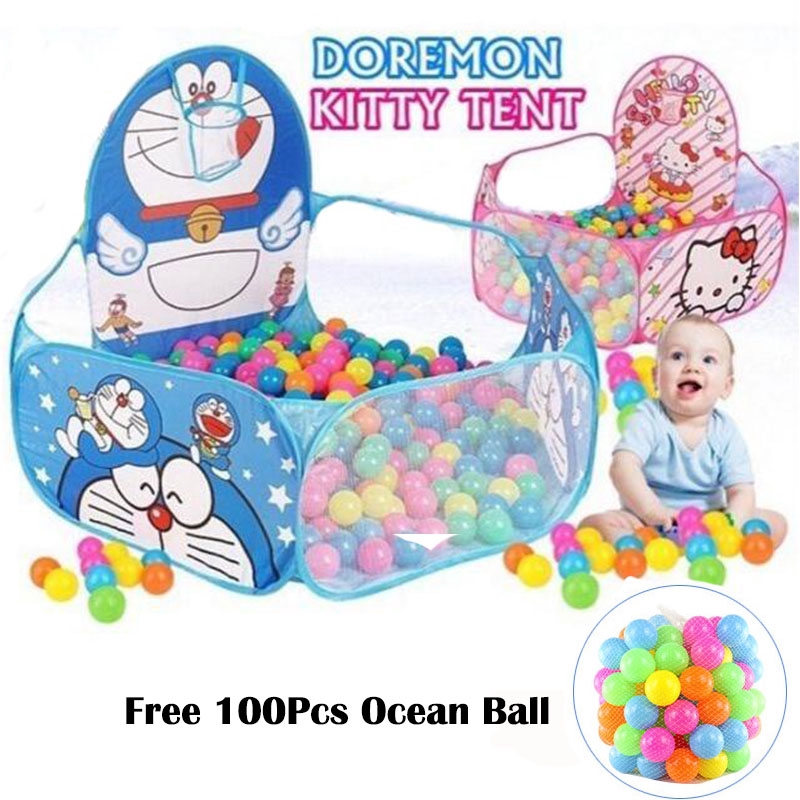 Nhà banh 100 quả hình mèo kitty / doraemon đồ chơi cho bé