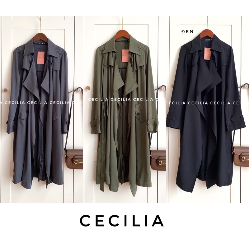 Áo khoác dài GABRIENNE Flowy Trench Coat By CECILIA dáng măng-tô thiết kế khoác nhẹ 1 lớp suôn rủ