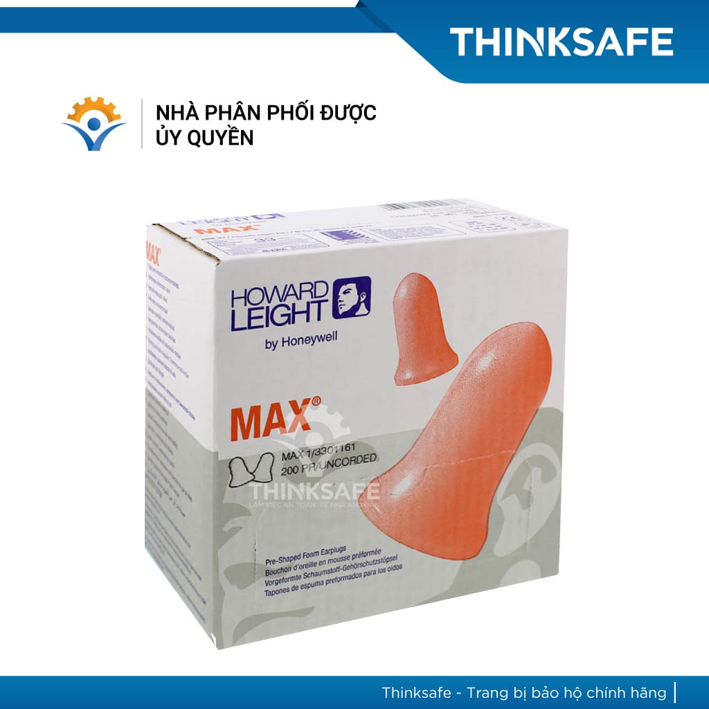 10 Cặp Nút tai chống ồn Honeywell MAX1 chất liệu foam mềm, nút tai chống ồn cấu tạo bọt biển, nút giảm ồn - THINKSAFE