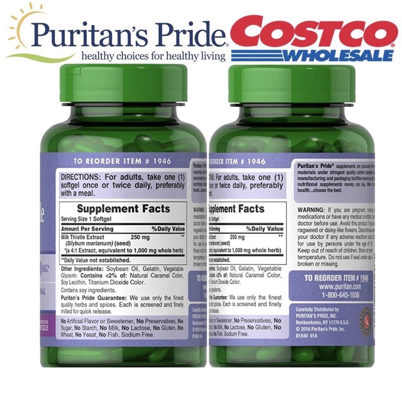 Viên uống Milk Thistle 1000mg Puritan’s Pride – Bổ Gan, Giải Độc Gan – 180 viên | BigBuy360 - bigbuy360.vn