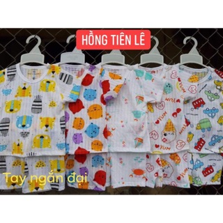 Bộ cotton giấy ngắn tay khuy vai SIZE ĐẠI (14-23kg) cho bé yêu