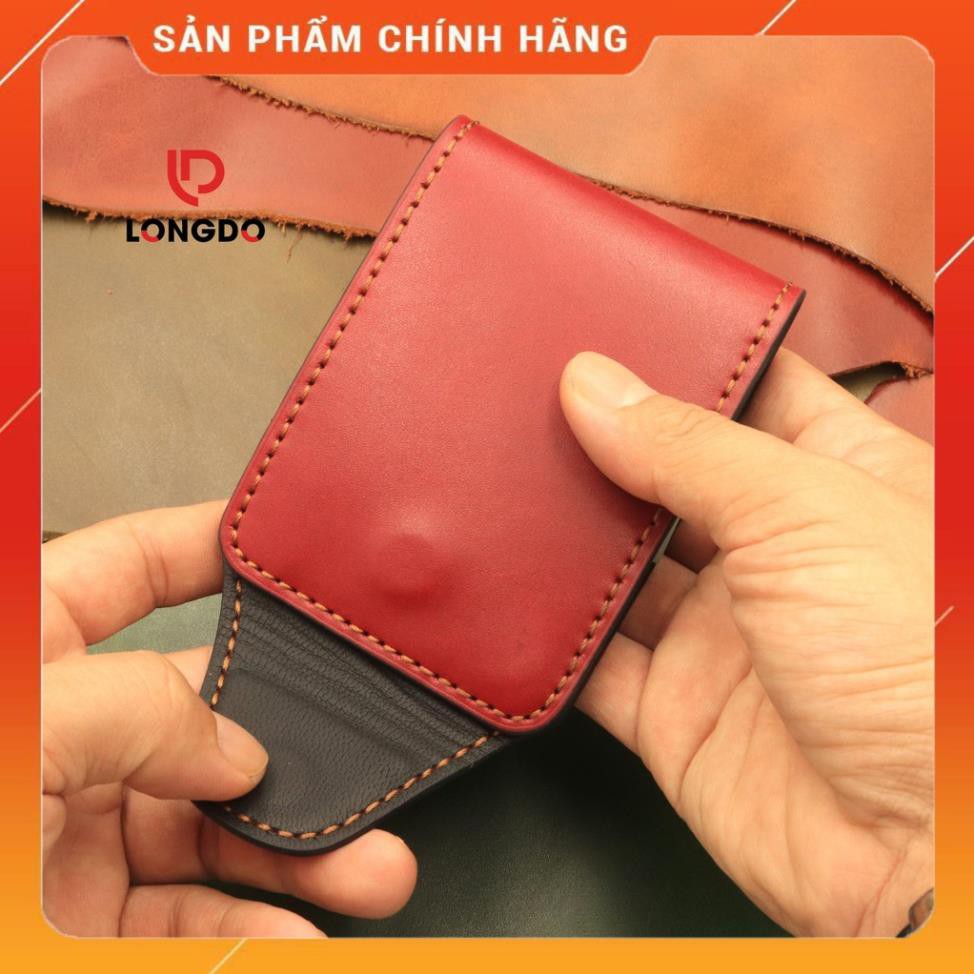 Ví Sen 5 Cao Cấp - Cam Kết 100% Da Bò Thật - Ví Nam Nhỏ Gọn Màu Đỏ Hàng Chính Hãng Thương Hiệu Longdo Leather  ྇