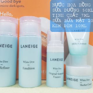 [ TẶNG 1 VĨ DƯỠNG DA 1ML]BỘ KIT DƯỠNG TRẮNG MỚI 5SP LANEIGE
