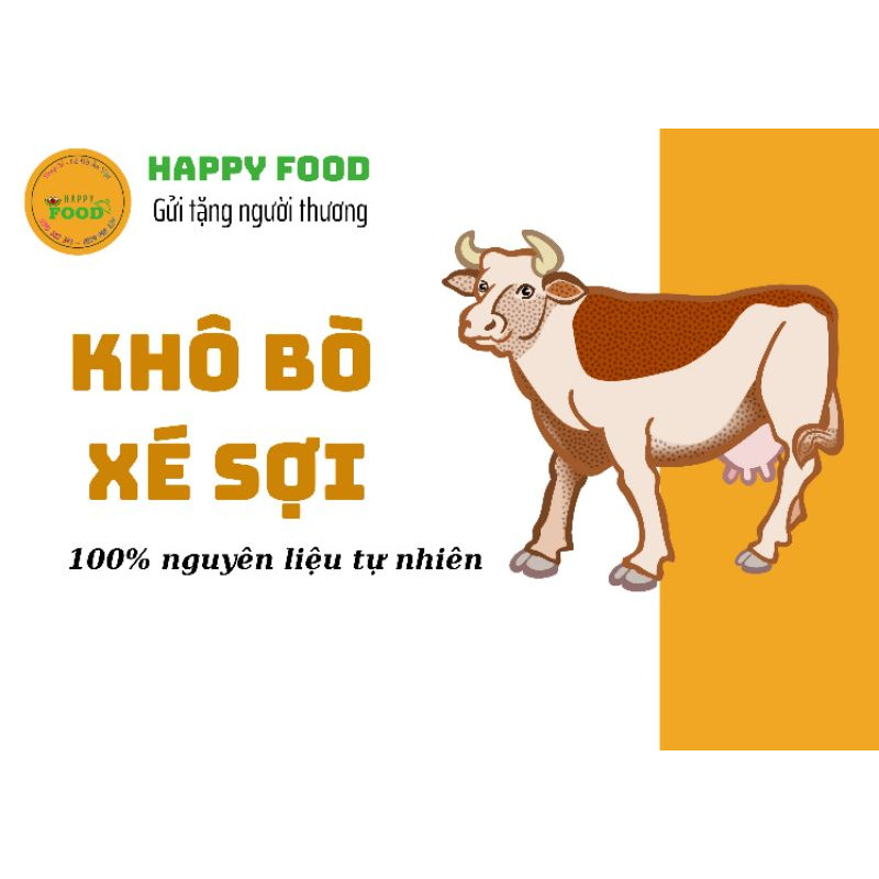 [ HÀNG CÓ SẴN ] KHÔ BÒ XÉ SỢI LOẠI NGON hũ pet  - Happy Food đồ ăn vặt ngon