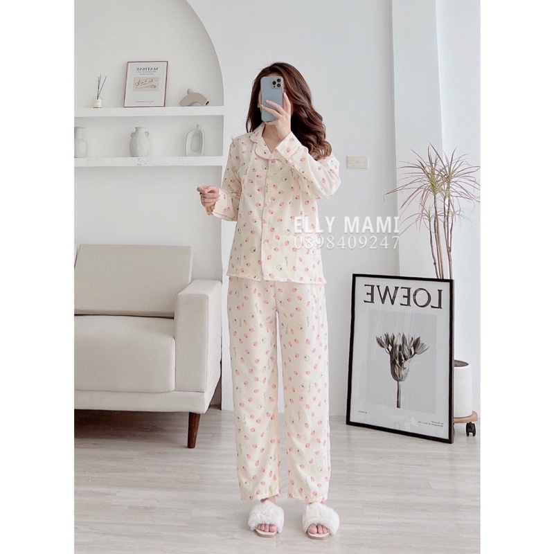 (bigsize) Bộ Pijama Bầu Và Cho Con Bú Sau Sinh Sang Chảnh, Vải Xốp Nhăn Cao Cấp