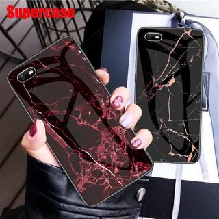 Ốp điện thoại mặt kính họa tiết đá cẩm thạch cho OPPO Realme C2 3 Pro F11 Pro Reno R11s Plus