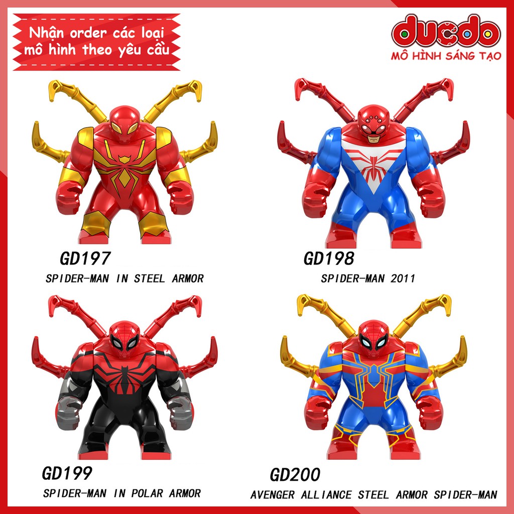 Bigfig siêu anh hùng Spider Man - Đồ chơi Lắp ghép Xếp hình Mini Minifigures Big Fig Iron Man GD197 198 199 200 LeLe