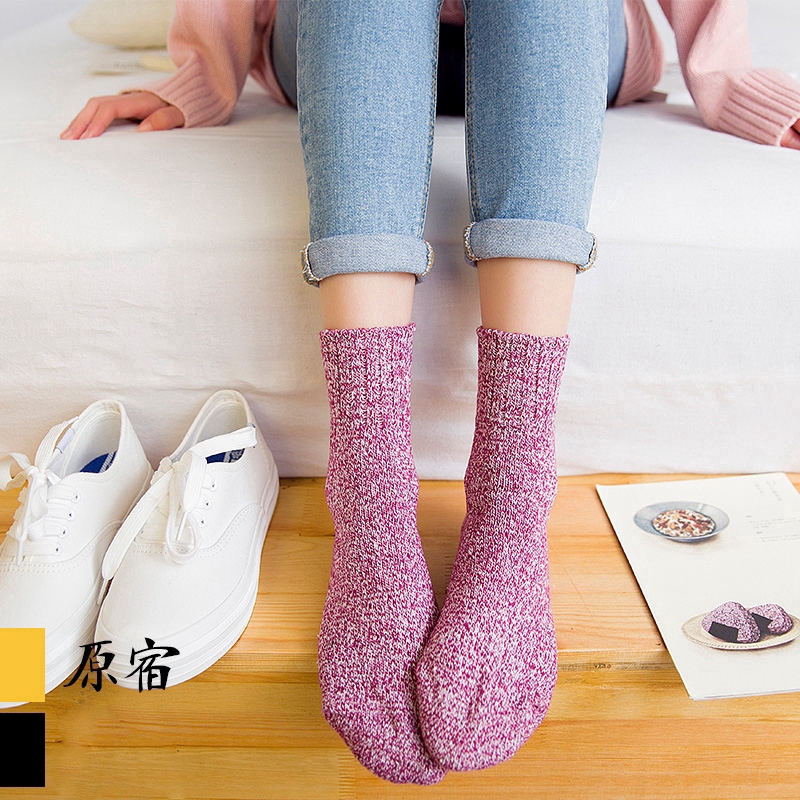 Tất cotton cổ cao giữ ấm mùa đông thời trang cho nữ
