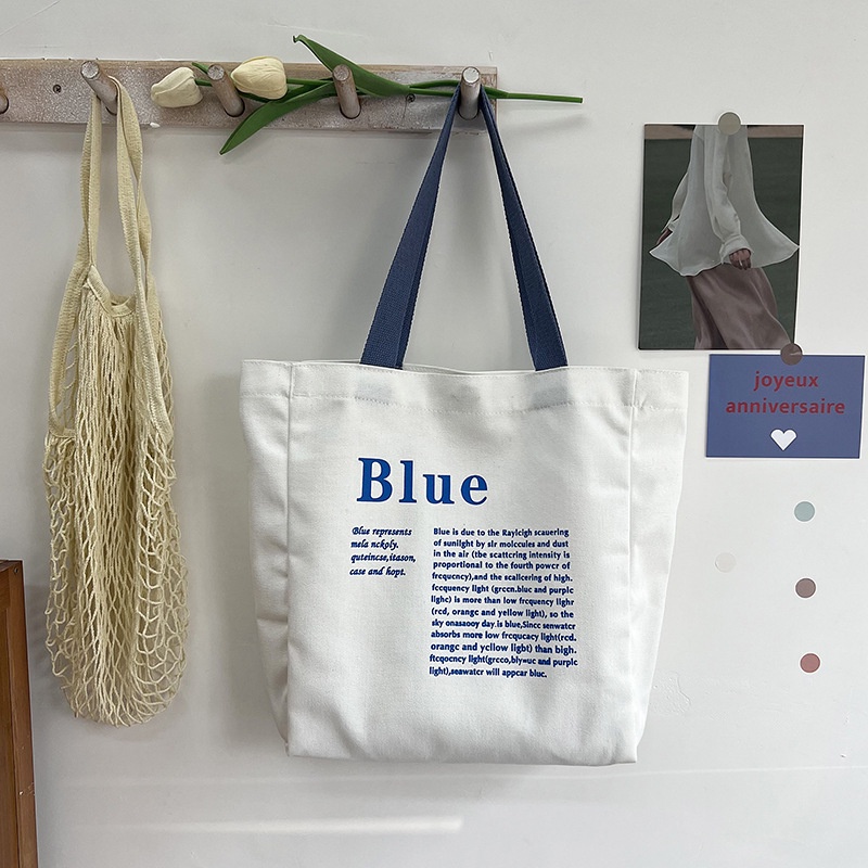 Túi Xách Canvas Sức Chứa Lớn Phong Cách Hàn Quốc Thời Trang Cho Nữ