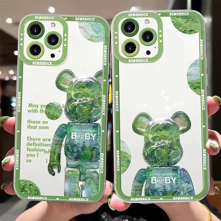 Mới Ốp Điện Thoại Silicon Mềm Trong Suốt Hình Gấu Dễ Thương Cho iPhone 13 12 11 Pro Max X XR Xs Max 8 PLUS 7 6S 6