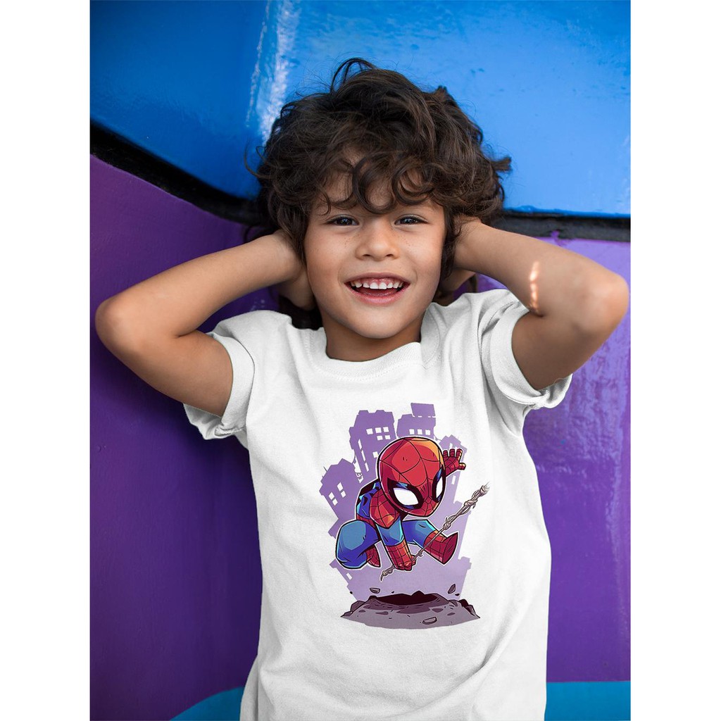 Áo Thun Bé Trai - Marvel ChiBi - Spider Man Cao Cấp