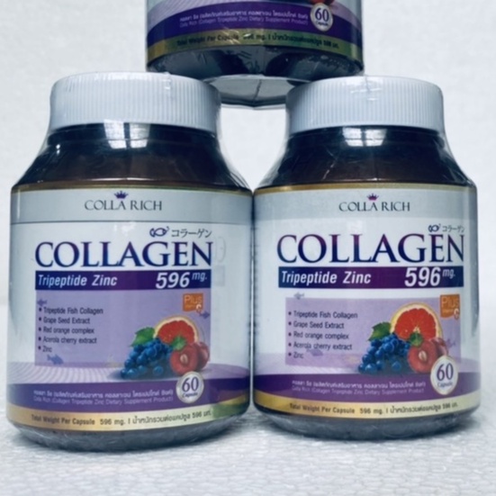 Hộp 60 viên uống trẻ hóa trắng da mờ sẹo giảm thâm nám COLLA RICH COLLAGEN Tripeptide Zinc