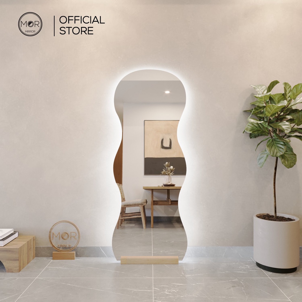 Gương Toàn Thân Lượn Sóng Nghệ Thuật Led Cảm Ứng Cao Cấp MOR MIRROR Kích Thước 80x180cm