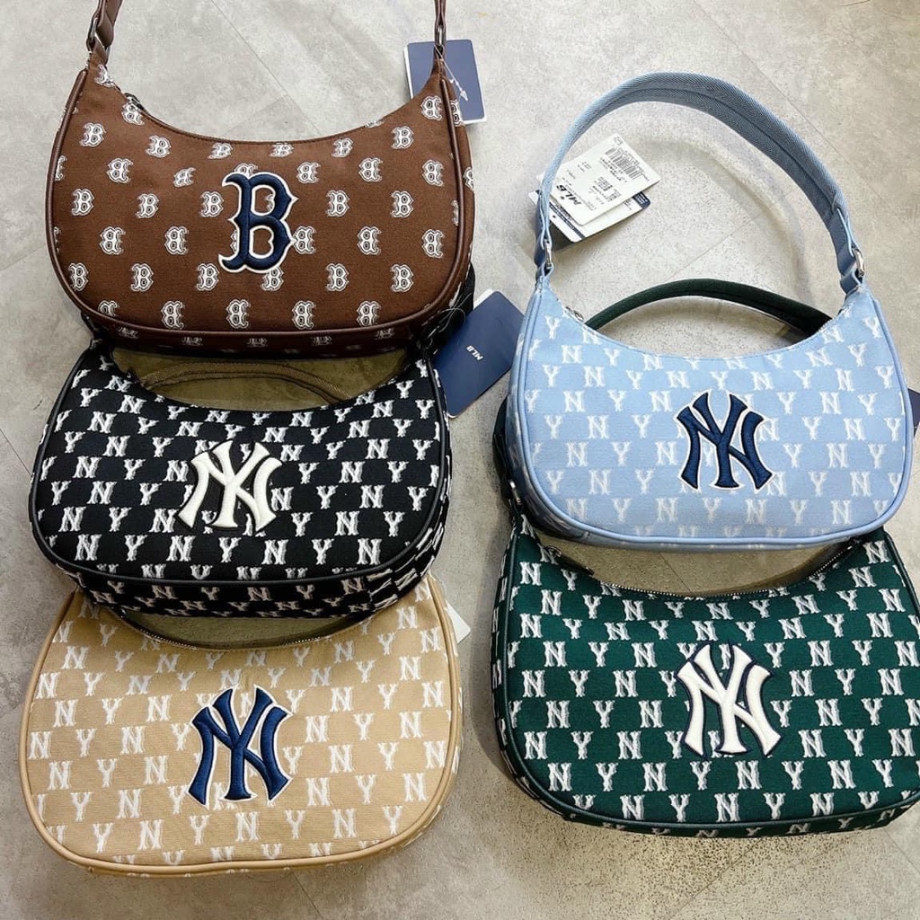 Túi Đeo Vai MLB Monogram Jacquard Hobo Boston Red Sox 3ABQS102N-43BRD Màu Nâu | HÀNG CHUẨN 1:1 | CÓ SẴN