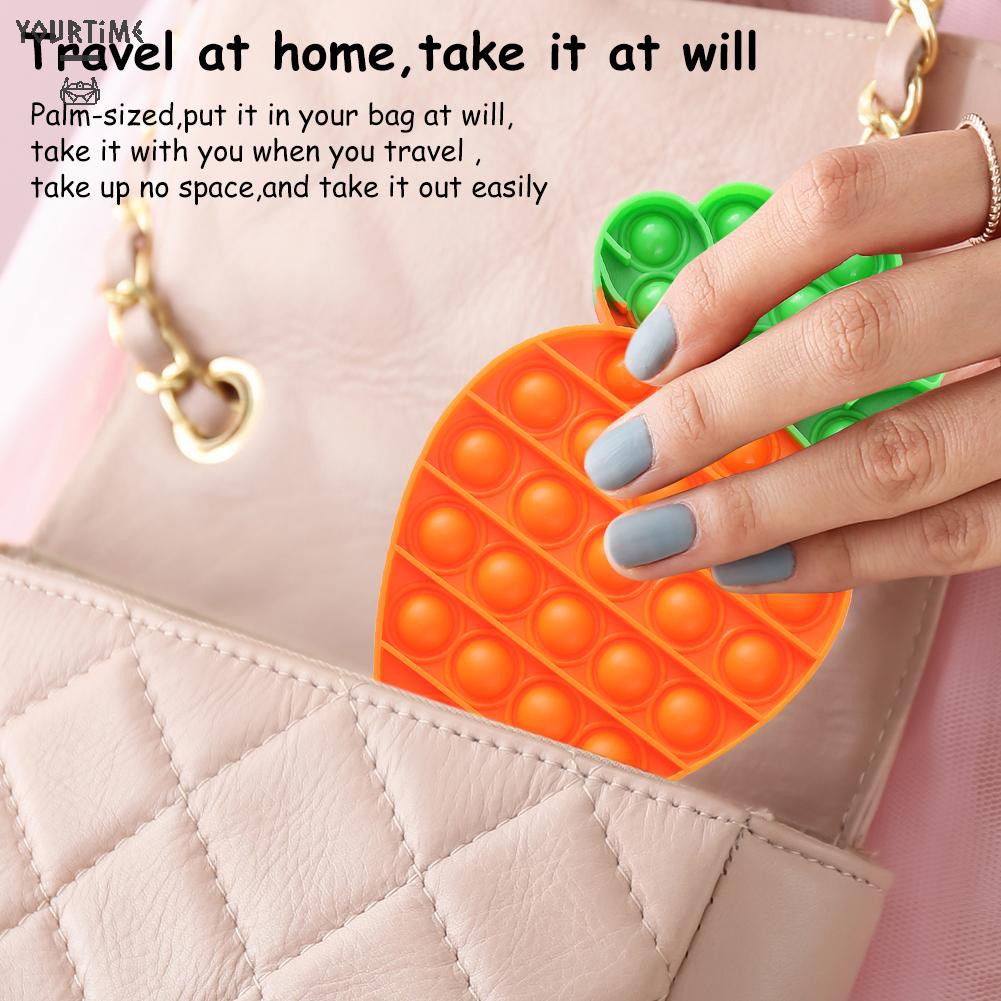 Đồ chơi Cartoon Carrot Push Bubble Fidget Toy Squeezing Anti Stress Relaxing Toys