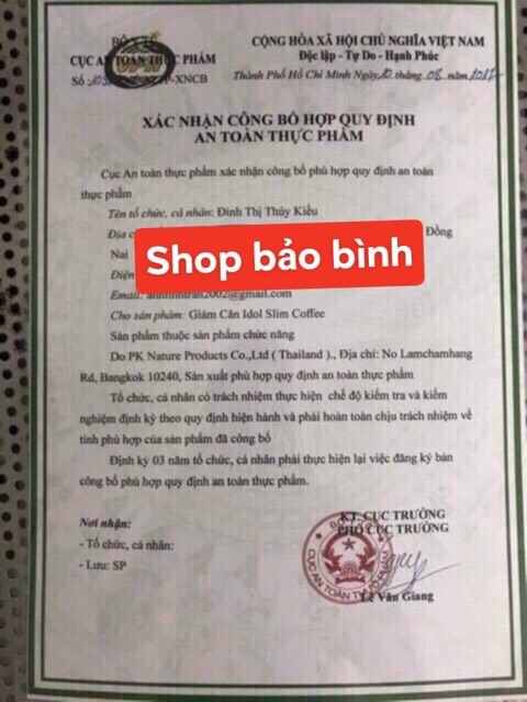 CAFE IDOL SLIM ( giảm cân, cam kết chính hãng) | BigBuy360 - bigbuy360.vn