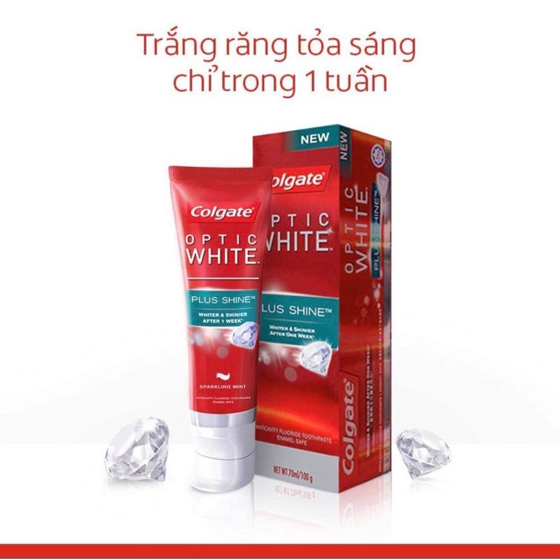 Kem đánh răng Colgate Optic White Plus Shine làm trắng sáng răng 100g