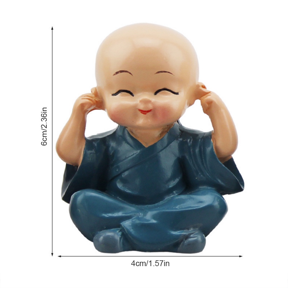 Bộ 4 Tượng Chú Tiểu Kung Fu Dùng Trang Trí Nhà Cửa / Văn Phòng / Xe Hơi