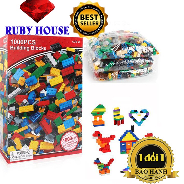 Bộ độ chơi  ghép hình lego  1000 chi tiết CHÍNH HÃNG , Đồ chơi càng chơi càng thông minh-Ruby House