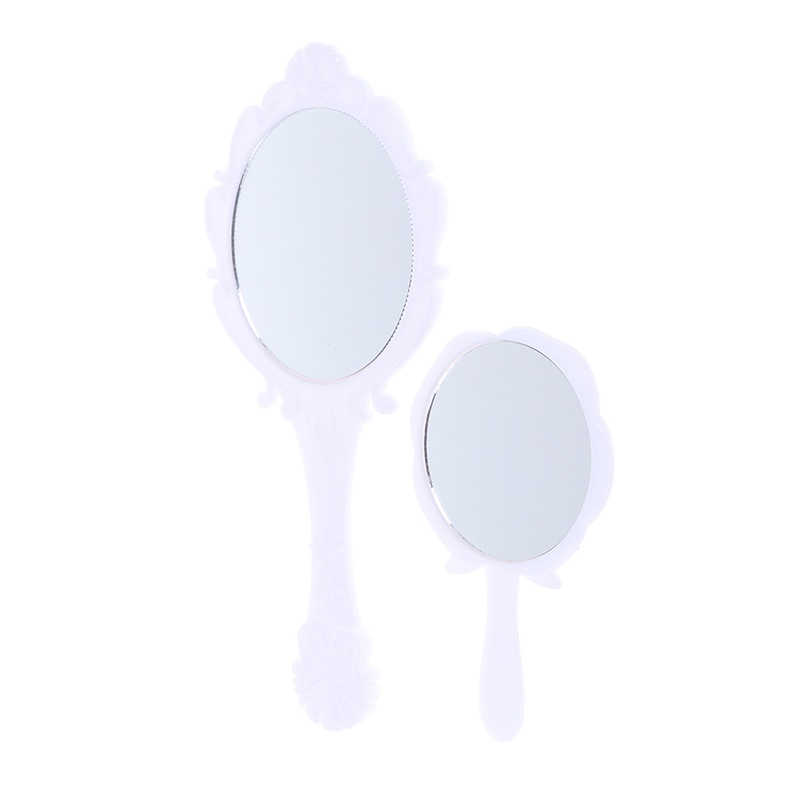 (Hàng Mới) Gương Trang Điểm Cầm Tay Họa Tiết Hoa Cổ Điển