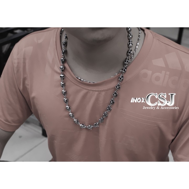 DÂY CHUYỀN ĐẦU LÂU, VÒNG CỔ ĐẦU SỌ INOX NAM DN170 - inox cao cấp không đen, không gỉ - đẳng cấp dân chơi