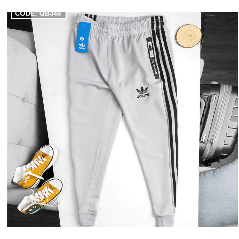 Quần thế thao Nam adidas 3 sọc túi ép - gồm 3 màu đen - xanh đen - xám tiêu - QB349