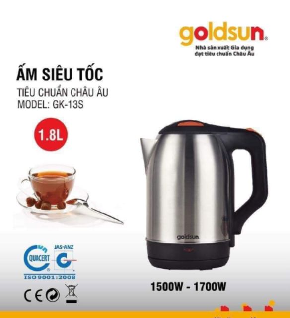 ẤM SIÊU TỐC GOLDSUN 13S về hàng