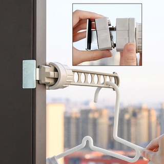 8-Hole Hanging Drying Rack Wall Mounted Space Saving Window Frame Clothes Holder Hanger