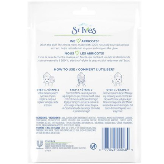 ST.IVES (Hàng Mới Về) 1 Mặt Nạ Giấy Phát Sáng Chăm Sóc Da Mặt