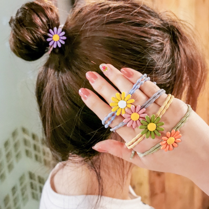 Dây buộc tóc hình hoa cúc nhỏ nhiều màu sắc thời trang xinh xắn cho nữ