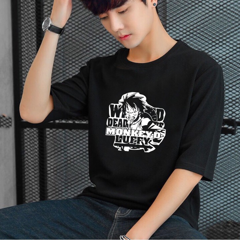 Áo phông unisex Luffy OnePiece tay lỡ form rộng dáng xuông cả nam nữ Siêu Ngầu - áo thun 360 oversize basic tee big logo