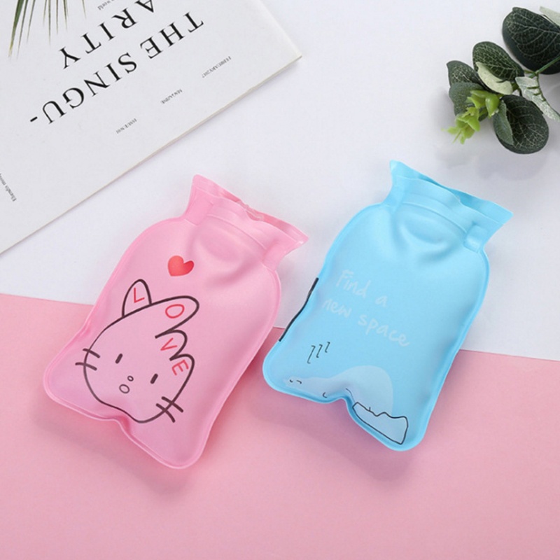 Túi Chườm Nước Nóng Mini Một Lớp Họa Tiết Hoạt Hình Dễ Thương Dùng Khi Đi Bộ / Cắm Trại