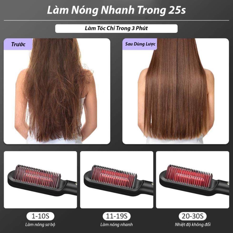 Lược Điện Chải Tóc Tạo Kiểu Chuyên Nghiệp, Lượt Điện Đa Năng - Kiêm Máy Uốn Duỗi Ép Tóc Tạo Kiểu Tùy Theo Sở Thích
