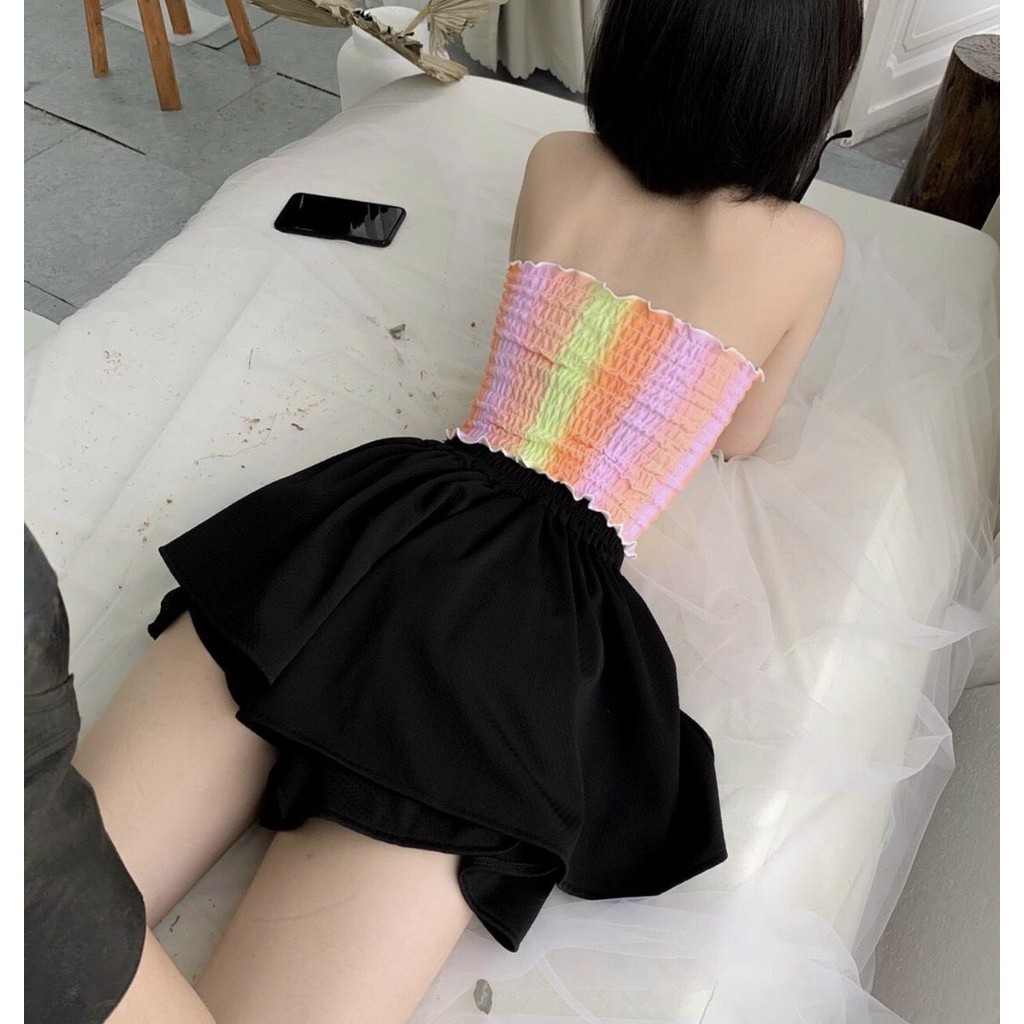 Áo ống nhúm xinh màu loang mẫu hot - Colory shop