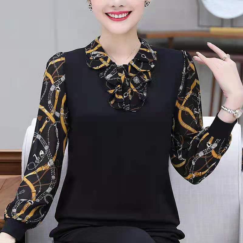 Áo Sơ Mi Chiffon Tay Dài Dáng Rộng Phong Cách Phương Tây Thời Trang Mùa Thu Cho Nữ