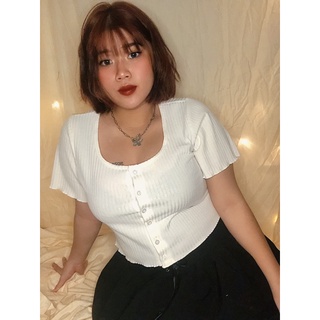 áo croptop nữ cổ vuông bigsize có nút gài xinh xắn cho nàng mũm mĩm FATTYTA
