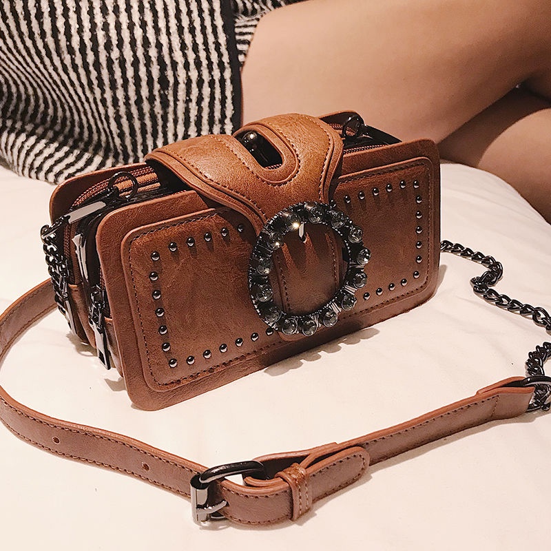 Túi Đeo Chéo Hình Vuông Cỡ Nhỏ Phong Cách Hàn Quốc Thời Trang Cho Nữ