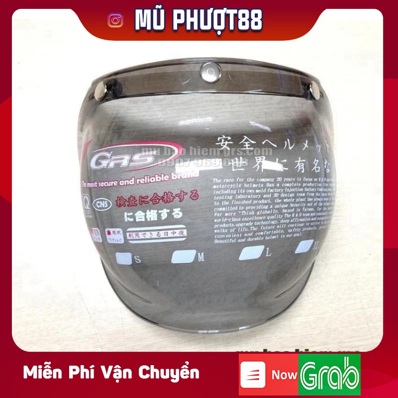 Kính Bubble GRS - Kính cho mũ 3/4 clip thật