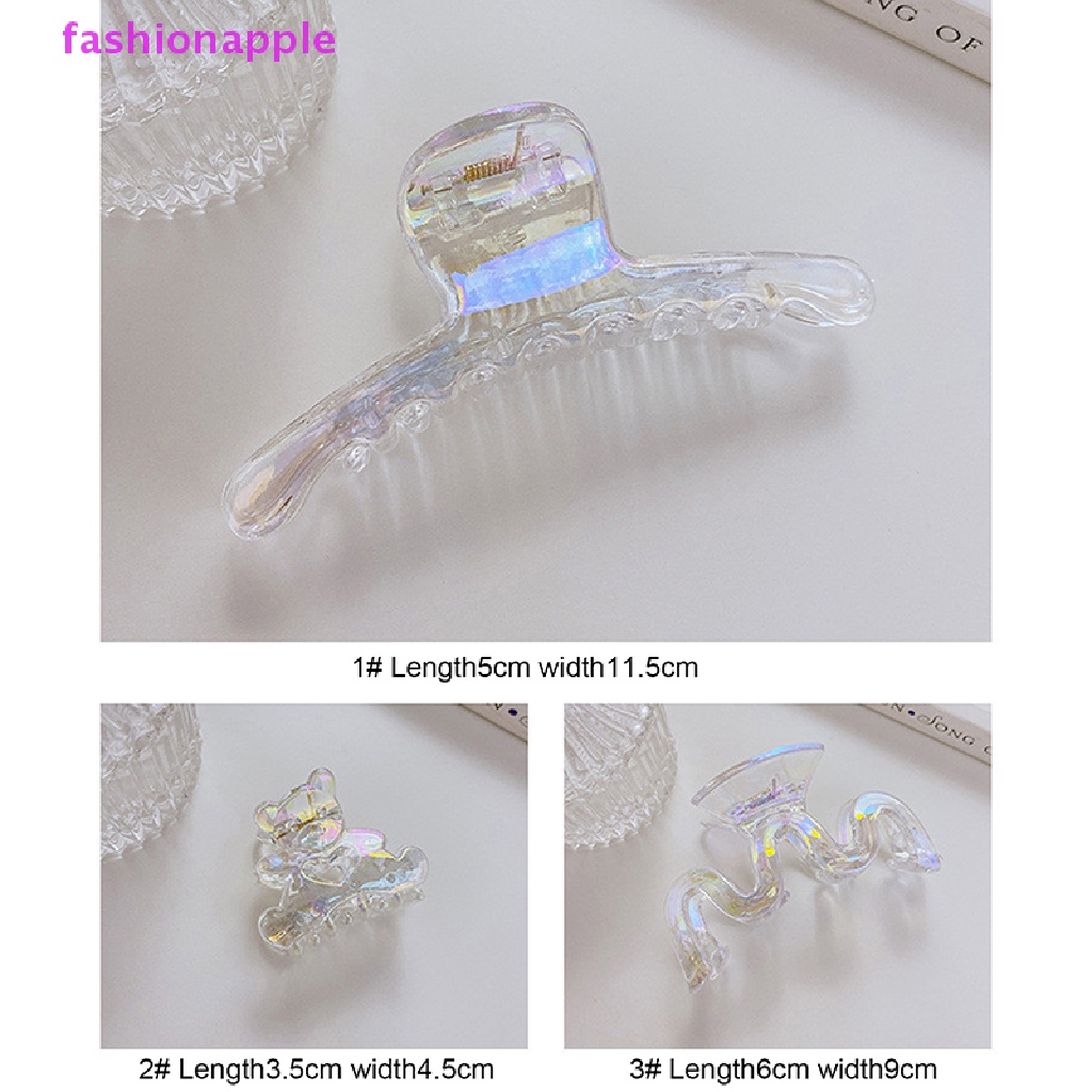 Favn Kẹp Tóc Càng Cua Bằng Acrylic Màu Sắc Retro Kiểu Pháp