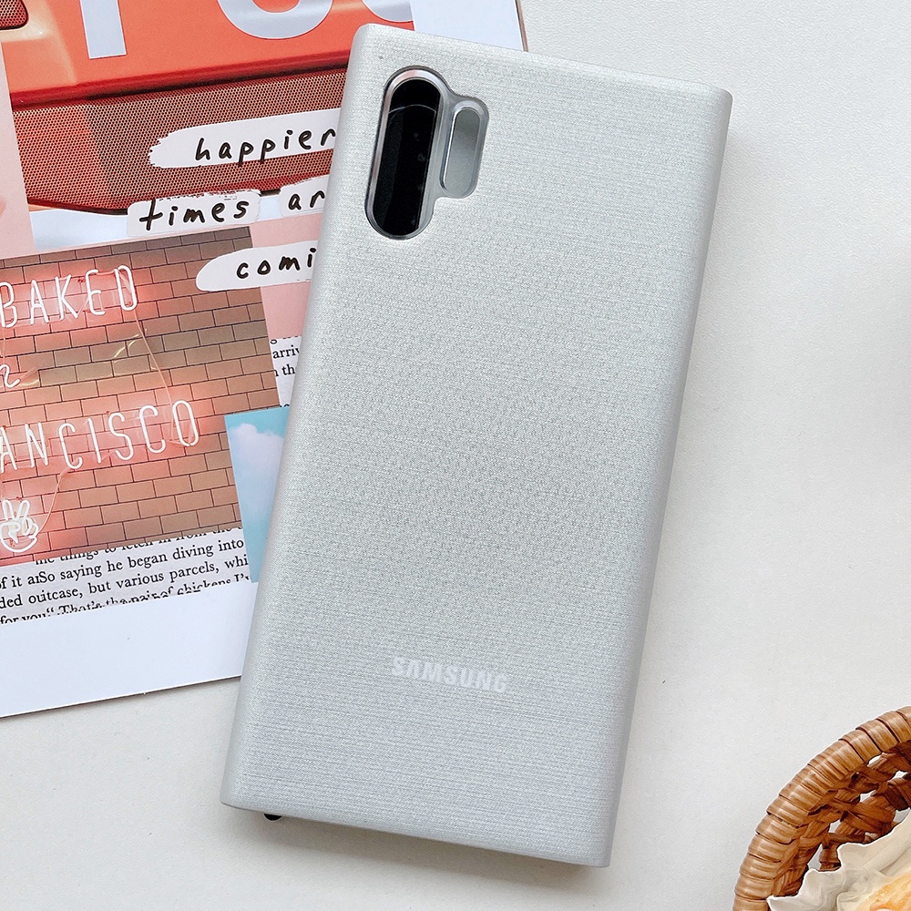 Ốp Điện Thoại Da Nắp Lật Chip Màn Hình Thông Minh Cho Samsung Galaxy Note 10 Plus Note10