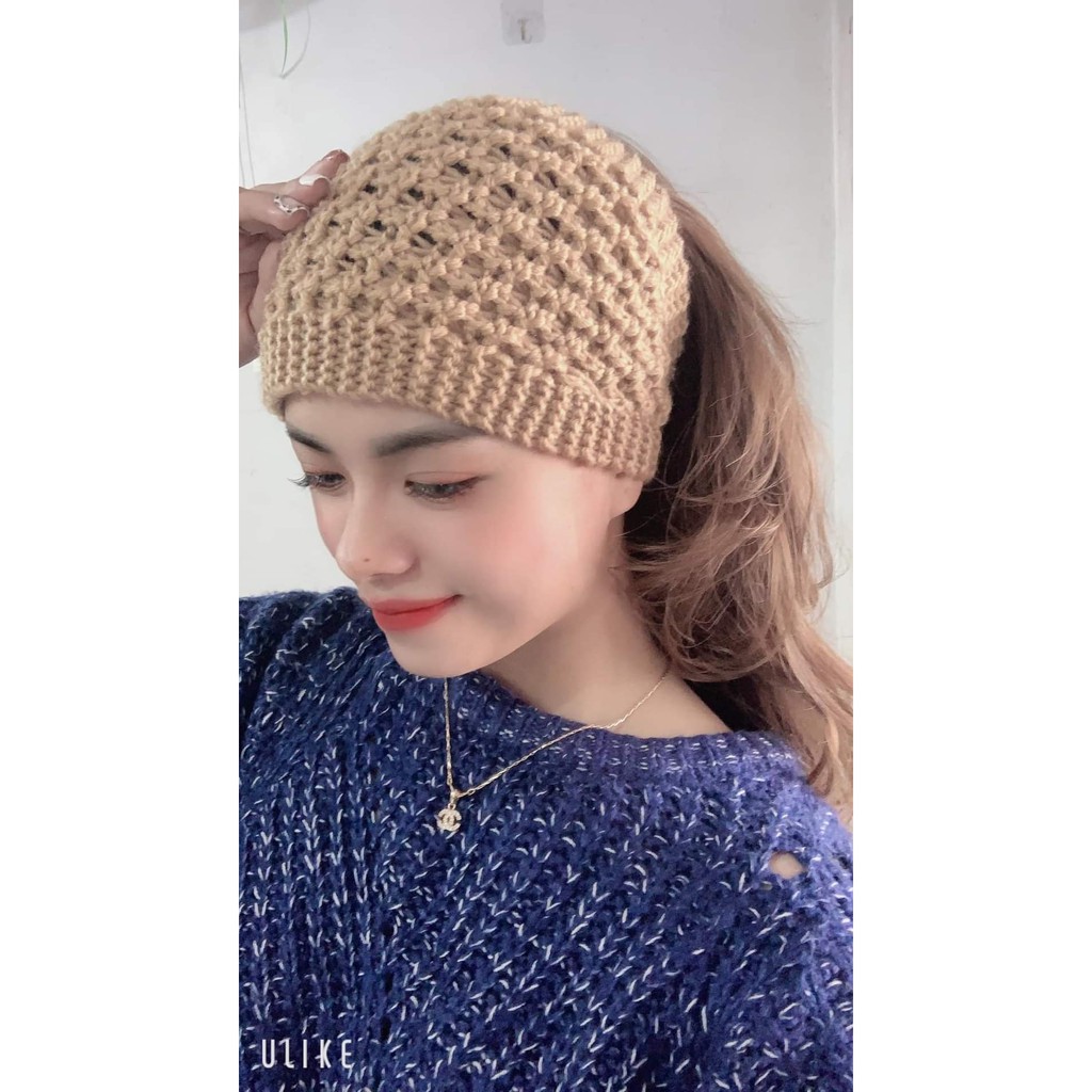 Mũ Nón Len Nửa Đầu, Băng Đô Tóc, Khăn Len Trùm Đầu Cho Nữ