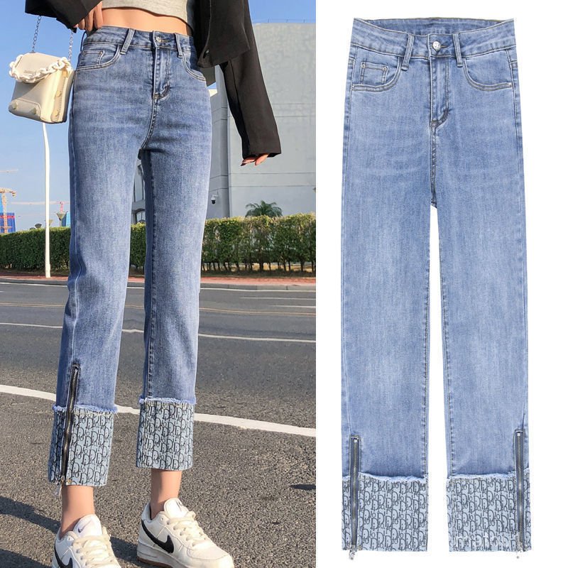 Quần Jeans Nữ Xẻ Ống Thời Trang Xuân Hè 2021