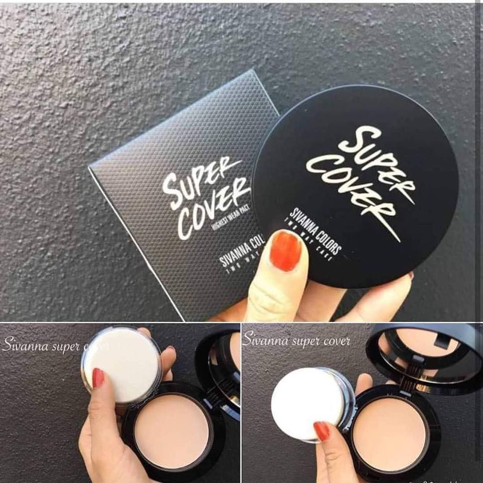 Phấn Nền Kiềm Dầu Kháng Nước  Chống Nắng SPF15 Sivanna Colors Super Cover (HF201) | BigBuy360 - bigbuy360.vn