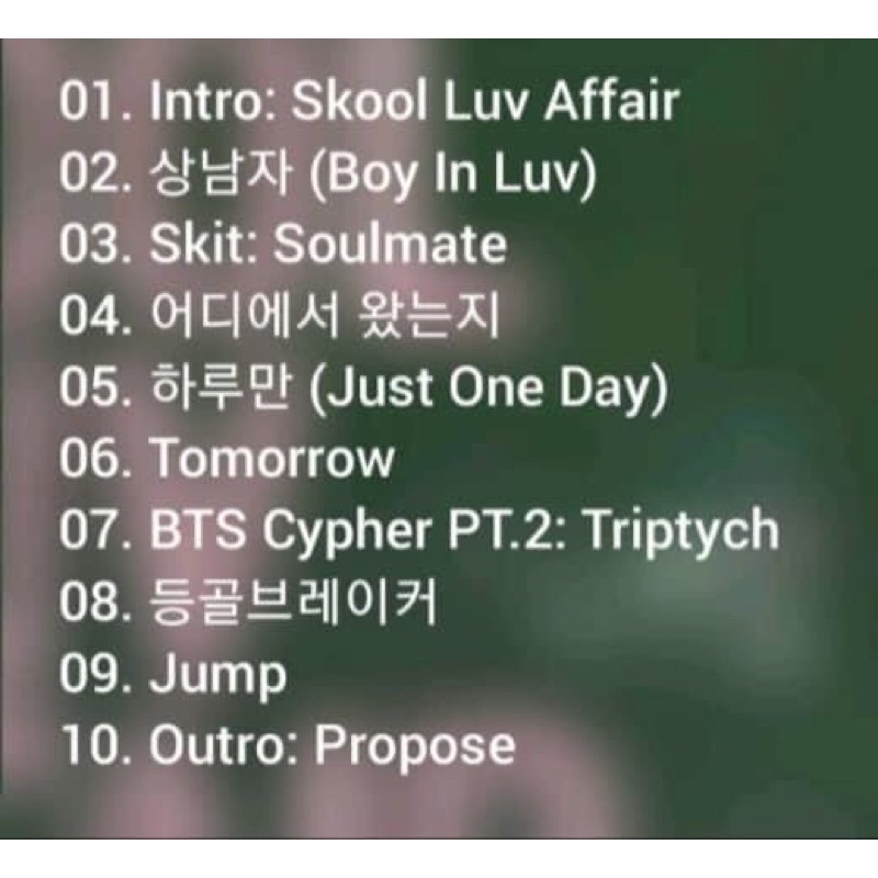 Album ảnh BTS SKOOL LOV AFFAIR